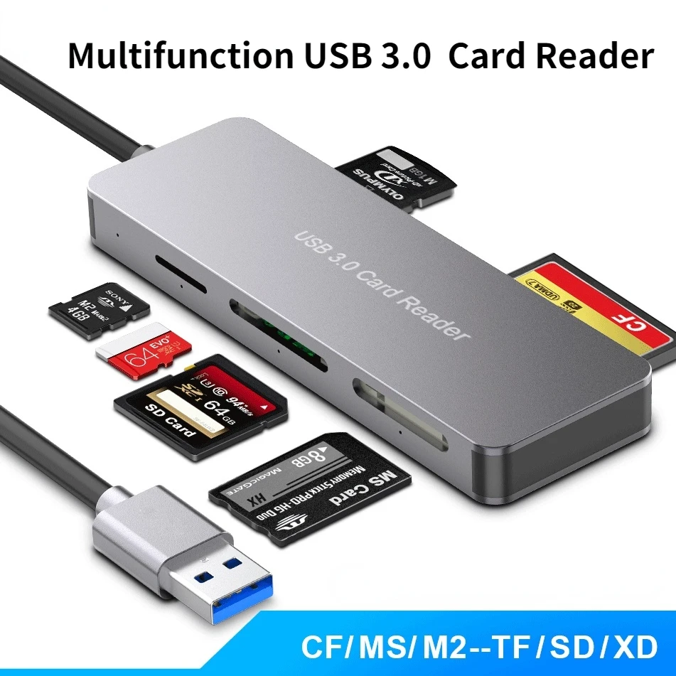 Usb 3.0 Card Reader Sd Micro Sd Tf Cf Ms Xd Compact Flash Smart Memory Card  Adapter For Laptop Multifuntion Cf Card Reader - Docking Stations & Usb  Hubs - AliExpress