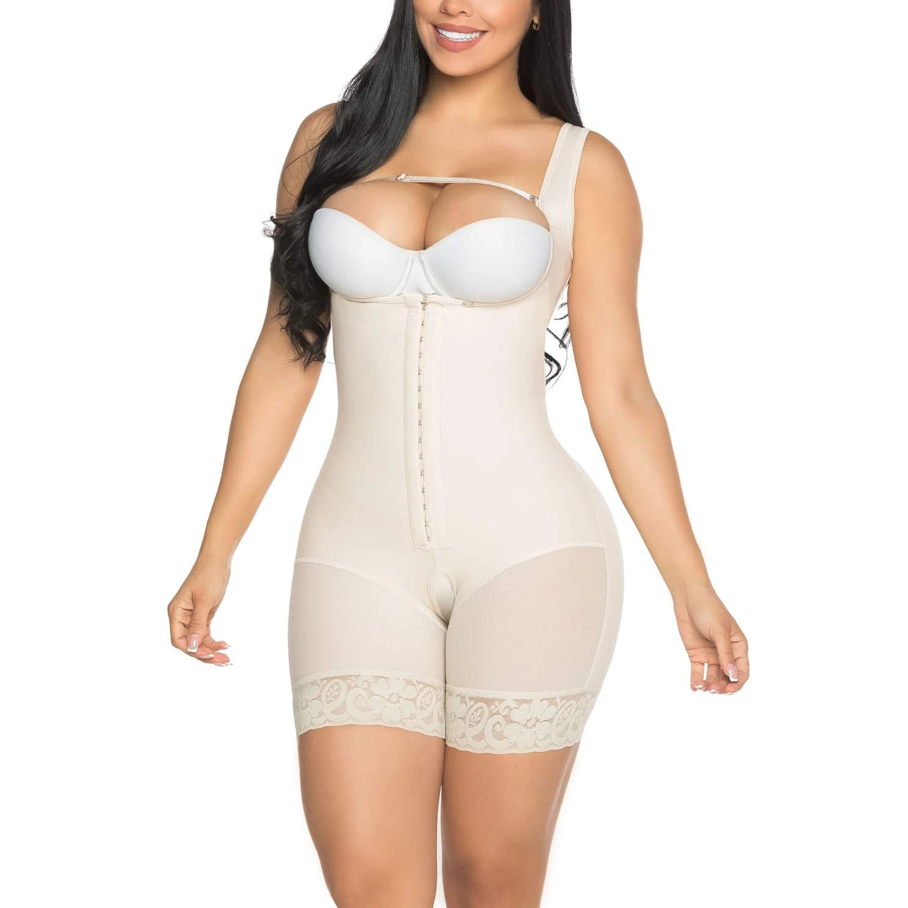 Open Breasted Sleeveless Bodysuit Open Breasted Button Up Shapewear
