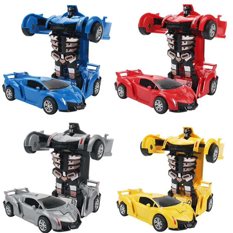 

30 Designs 1:36 Automatic Deformation Push and Go Car Vehicle Toys 2 in 1 Back Inertia Collision Transformation Car Robot Toy