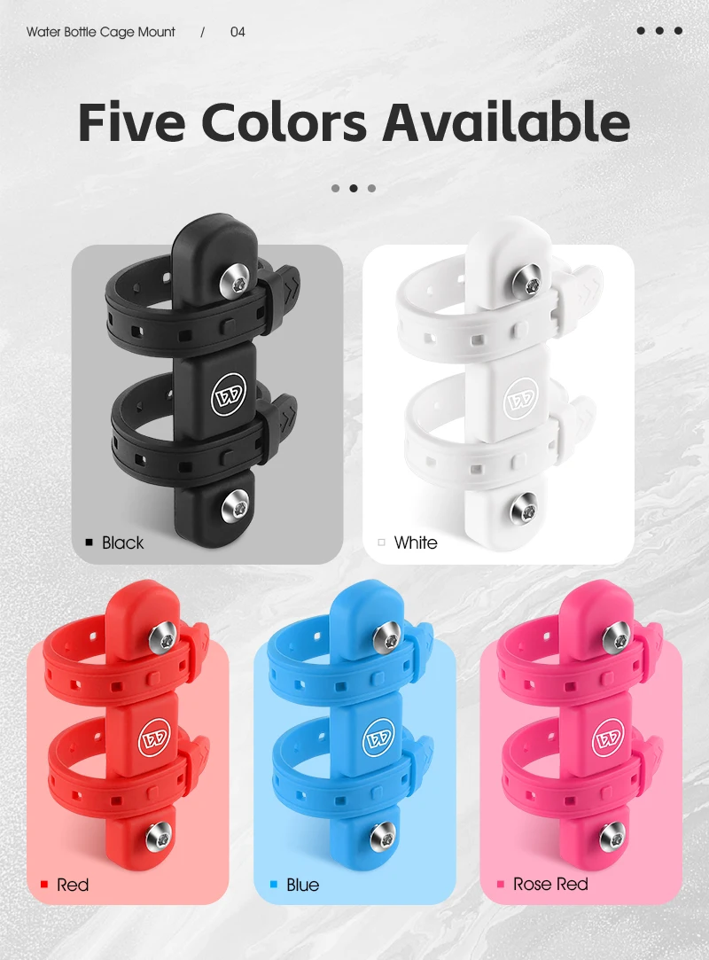 Description Picture 5 of itemWEST BIKING Bicycle Water Bottle Holder Silicone Non-slip Straps Set MTB Road Bike Bottle Stand With Adaptor Cycling Accessories