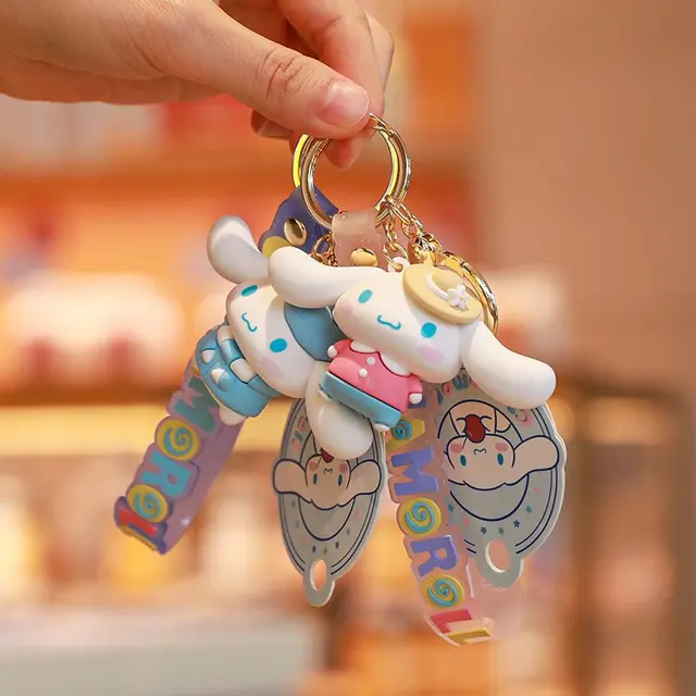Kawaii Sanrios Anime Cinnamoroll Kuromi Mymelody Cute Cartoon Pvc Keychain Kids Bag Pendant Car Key Chain Accessories Toys Gift 2