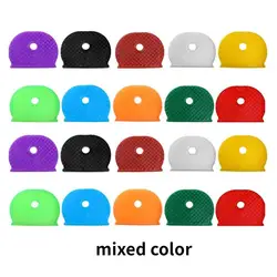 Colorful Silicone Key Sleeves - Soft Elastic Key Ring Pendants for Easy Identification (10, 24, or 32 Pieces) (Flat Round)