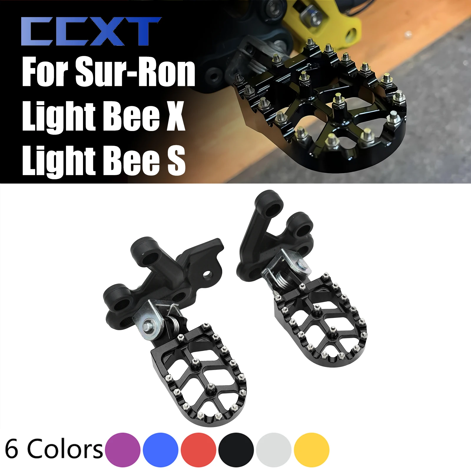 Motorcycle CNC Footpegs Bracket Pedals Foot Pegs Sur-Ron Sur Ron Surron Light Bee S & Light Bee X Electric Motocross Bike motorcycle accessories motorcycle footrests motorcycle foot pedals