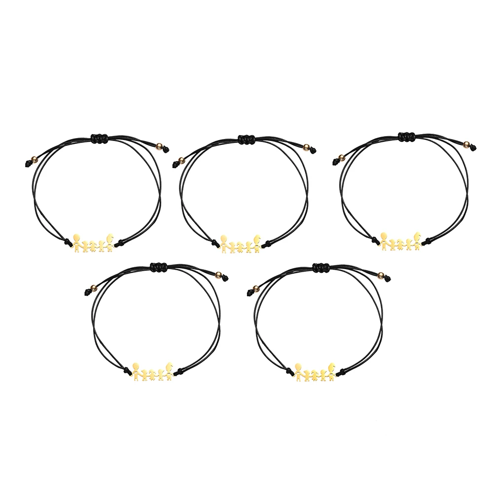 Family Love Mom Dad Kids Bracelets Set Fashion Silver Gold Color Stainless Steel Charm Bracelet Birthday Gifts for Family - Image 5