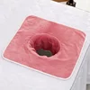 Thickened Velvet SPA Towel With Hole 35x35cm Beauty SPA Massage Table Planking Face Towel Salon Bedside Hole Towel Bed Bandana 4