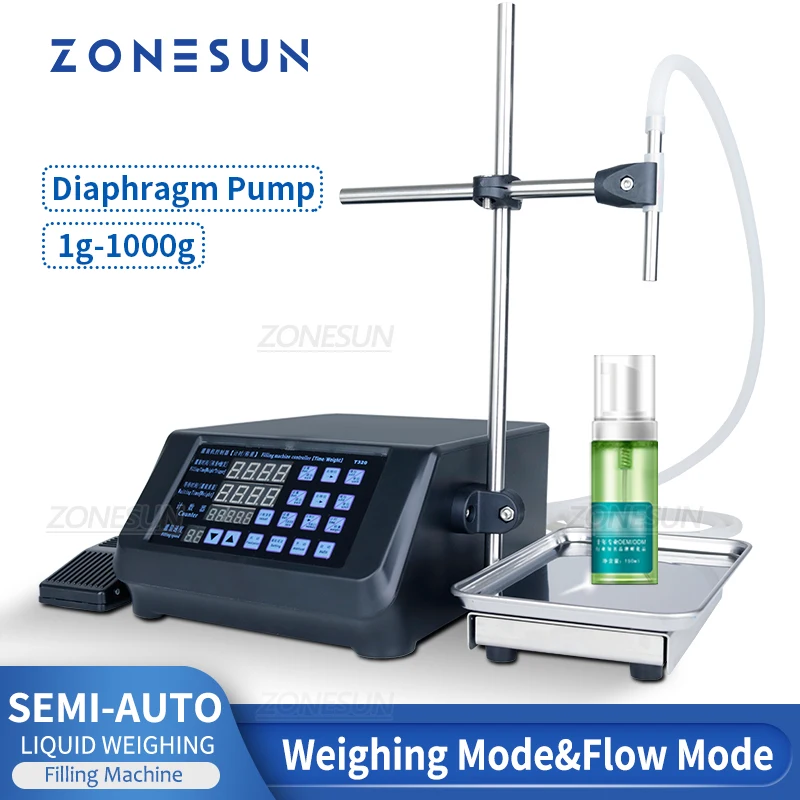 

ZONESUN, электрическая машина для взвешивания жидкостей, настольный полуавтоматический диафрагменный насос, наполнитель для бутылок, сока, вина, воды