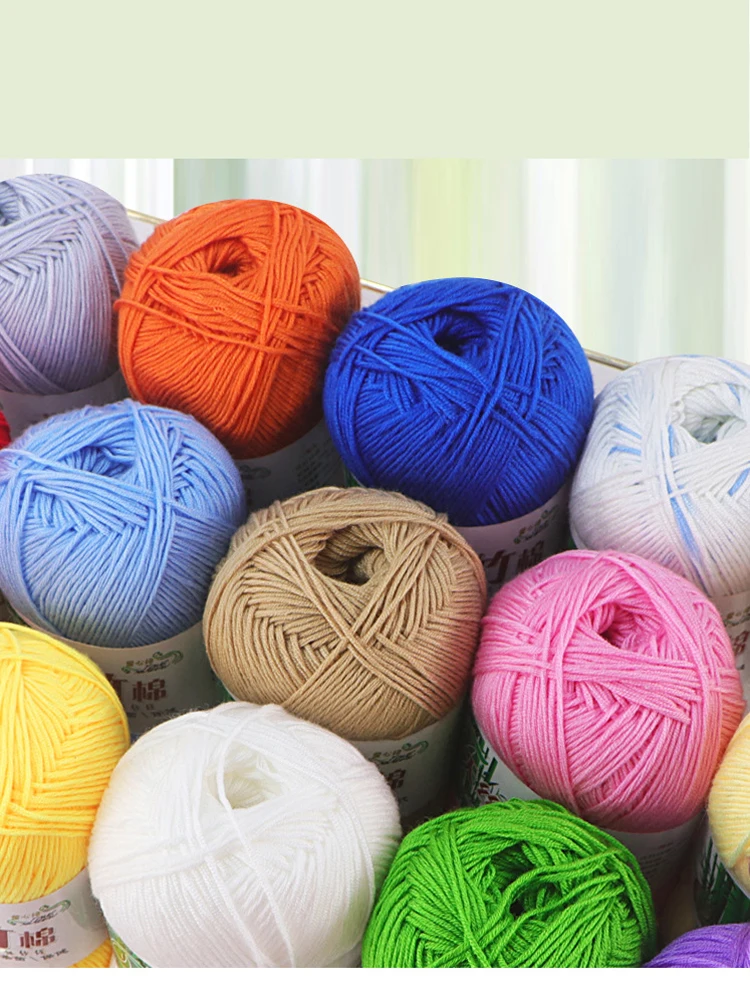 2Pcs Bamboo Yarn Soft Cold Summer Natural Bamboo Baby Knitting Yarn For Crochet And Hand Knitting Sweater Hat knitting yarn knitting wool yarn crochet yarn cotton yarn cotton wool yarn