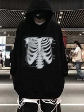 

Deeptown Gothic Streetwear Skeleton Black Hoodie Women Punk Harajuku Hippie Crewneck Sweatshirt Pullover Female Mall Goth Tops