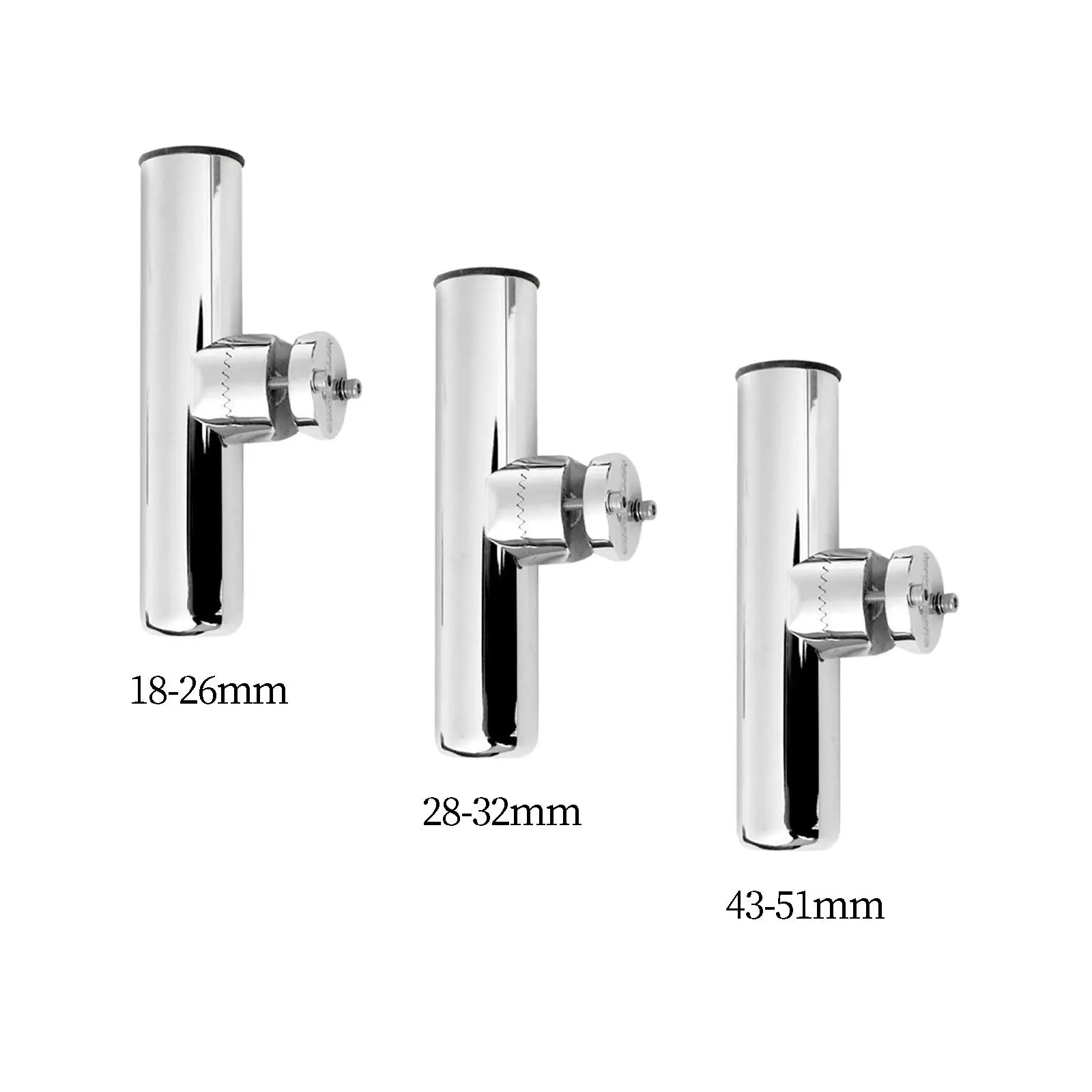 Stainless Steel Fishing Rod Holder Rail Mounted Clamp Swivel Side Mount Fishing