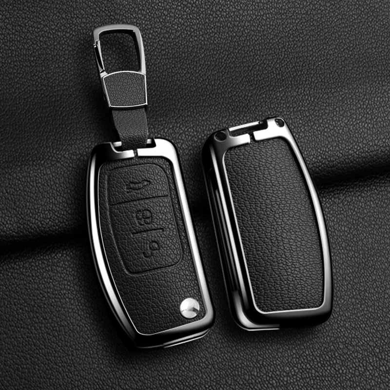 Auto Zinc Alloy Car Folding Key Case Cover for Ford Fiesta Focus 2 Ecosport Kuga Escape Falcon B-Max C-Max Eco Sport Galaxy key case key case cover