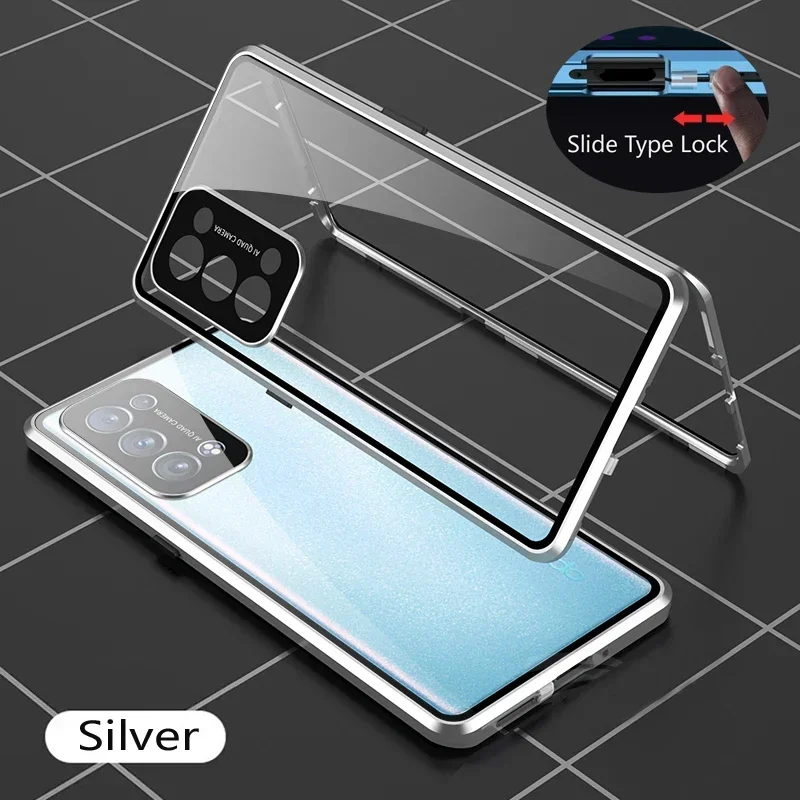 Enhanced Metal Magnetic Phone Case with Double-Sided Glass and Full Lens Protection