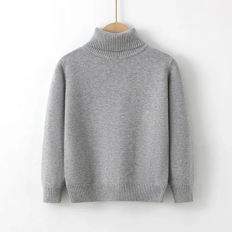 Kids Sweater Children's sweaters autumn and winter pure cotton line boys and girls baby pullover turtleneck bottoming sweater kids sweater