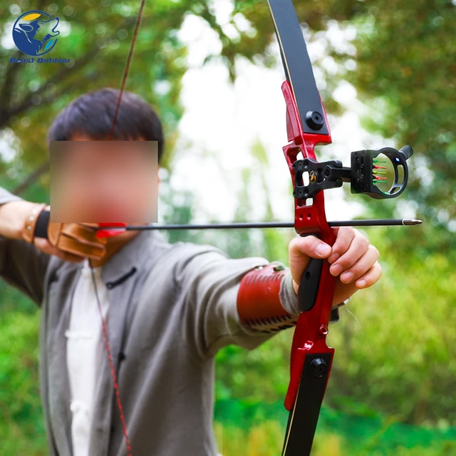 Ballesta de tiro para caza al aire libre, arco recurvo, potente,  profesional, juego de tiro con arco y flecha, 30-40 libras - AliExpress