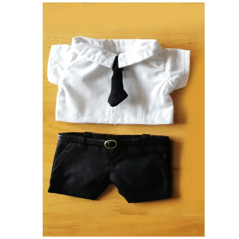 20cm Plush Doll Clothes Shirt Tie Pants Vest Overalls Jeans Shoes Human