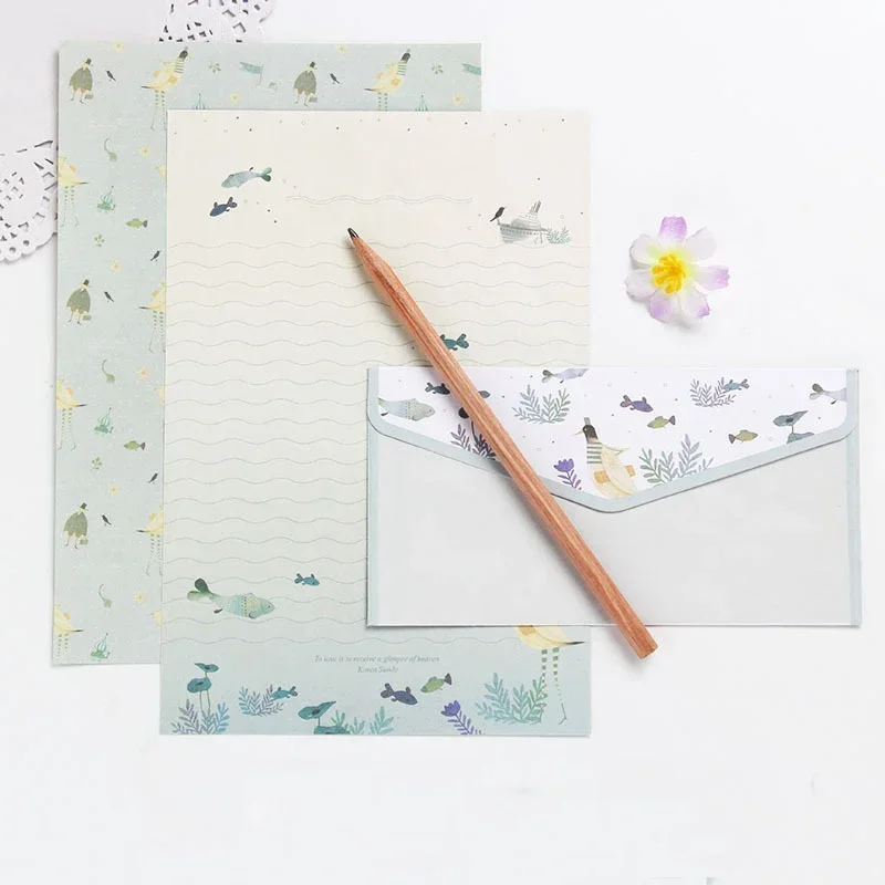 9pcs Envelope Set for Letters Postcard Wedding Party Invitation Cards Cover Letter Paper Pads Korean Stationery Office kraft paper envelopes window envelopes mailing envelopes mini envelopes