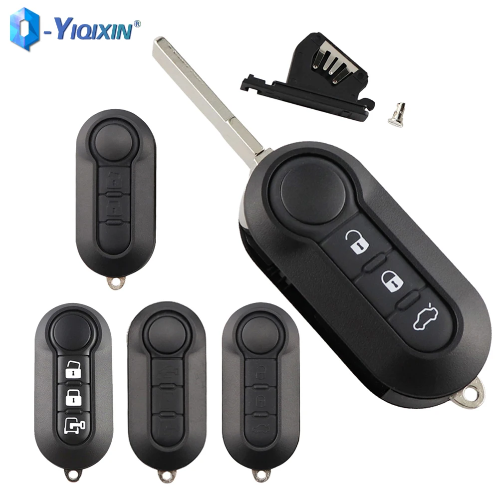 YIQIXIN Auto Key Case Folding Car Fob Shell FOR FIAT 500 Panda Punto Bravo Ducato Stilo Smart Remote Cover SIP22 Blade 2 Button yiqixin ews system car remote control key for old bmw mini cooper s r50 r53 2005 2006 2007 fob shell 315 433mhz hu92 uncut blade