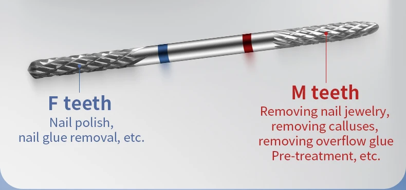 Description Picture 5 of itemDouble Heads Tungsten Carbid Nail Drill Bits Electric Manicure Tool 2 In 1 Milling Cutter For Nail EFile Nail Gel Polish Remover
