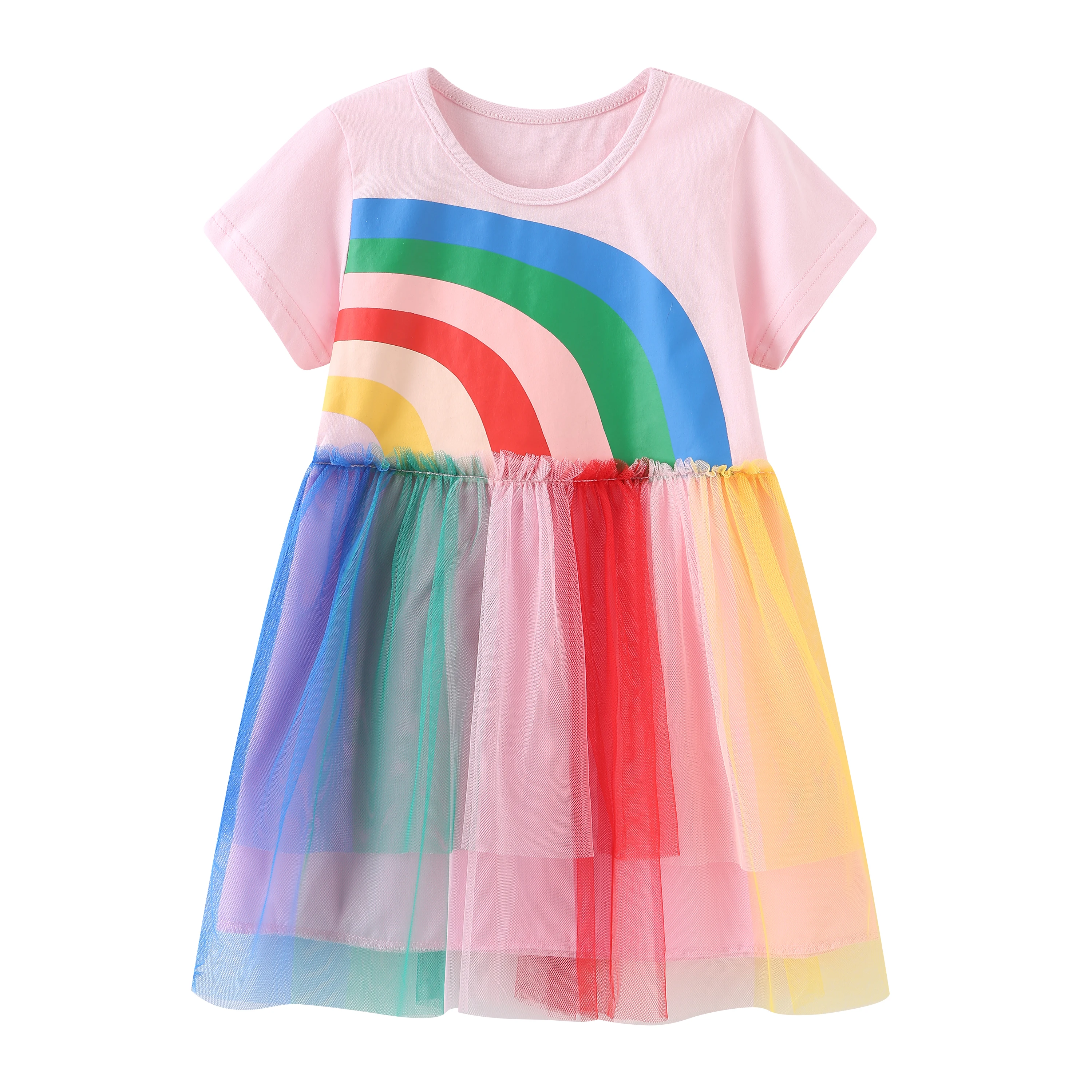 Girls Dress Baby Girl Dress with Animal Applique Striped Cotton Kids Unicorn Party Dresses for Girls 2-8Y