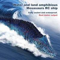 2.4G RC Crocodile Swinging Dragon High Speed Remote Control Simulation Mosasaurus Water Toys Kids Toys Boys Outdoor Game Gifts 2