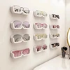 High End Glass Display Cabinet Glasses Storage Box Wall Mounted Perforated Free Sunglasses Storage Rack Sunglass Home Tidying 2