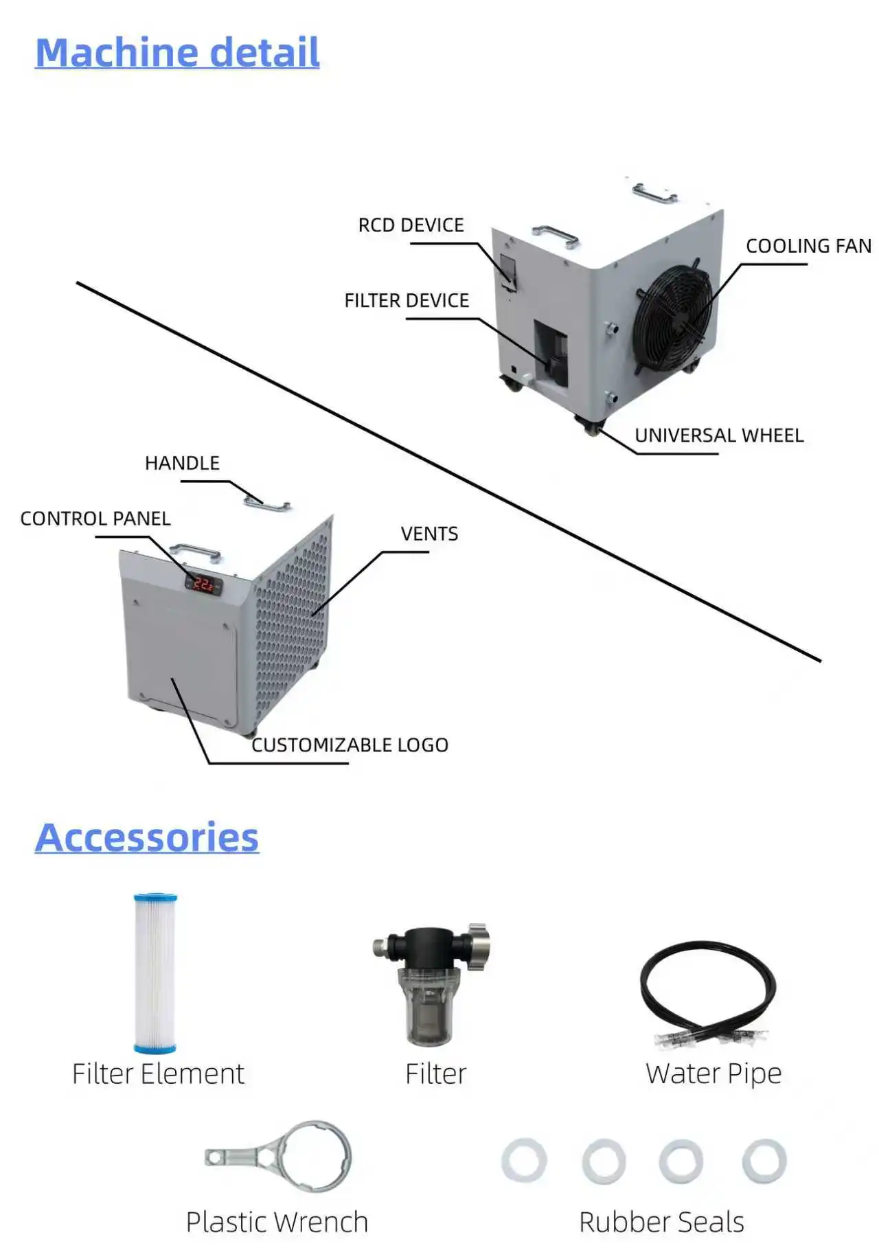 Cheap 0.3HP Customizable Athlete Fitness Recovery Water Chiller Ozone WIFI  APP
