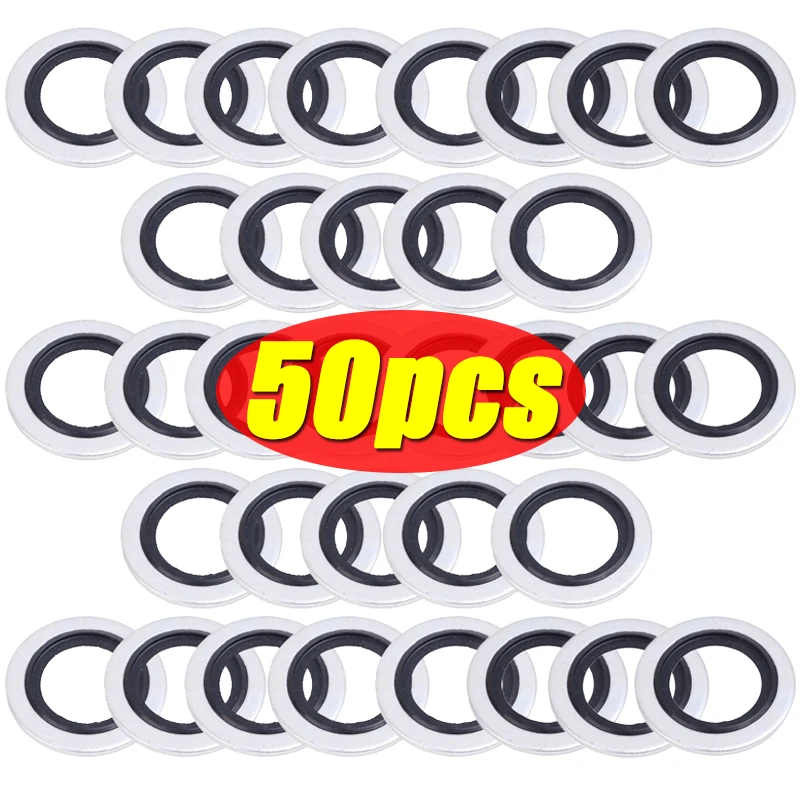 M16 Aluminium Alloy Rubber Gasket Car Oil Sump Drain Plug Sealing Gaskets Rings Washer For Renault Clio Duster Espace Fluence