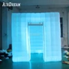 High Quality The Selfie Portable white Inflatable Photo booth Photobooth Cabin with LED Around Cube Photo tent For advertising 5