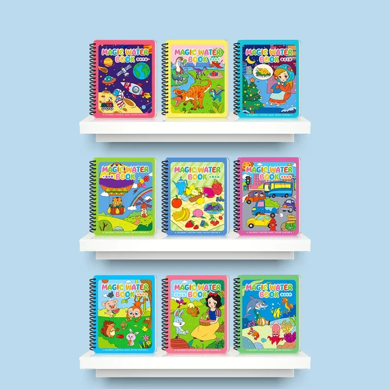 Toddler Magic Water Drawing Book Water-based Doodling  Reusable Coloring Color Cognition Early Educational Learning Toy for Kids 2