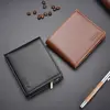 New Men's Wallet Multi Function ID Credit Card Holder Three -fold Money Clip High Quality Leather Zipper Coin Purse 6