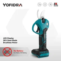 Yofidra 30mm Brushless Electric Pruning Shears LED Display Cordless Orchard Shrub Branch Electric Scissors For Makita 18VBattery 1