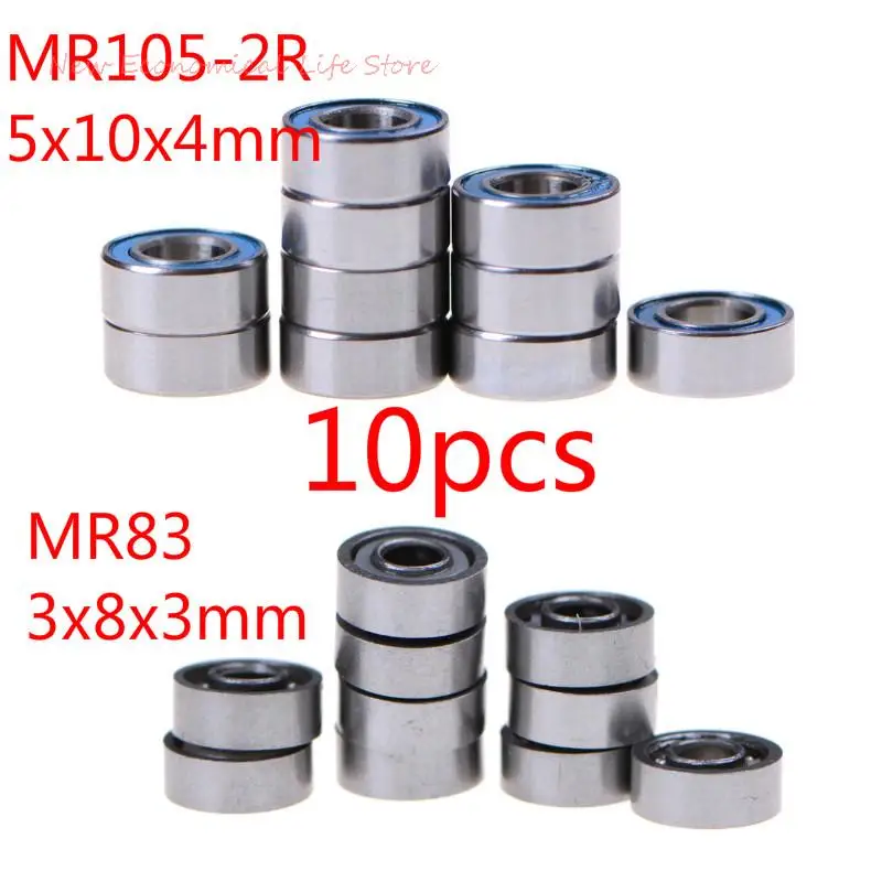 10PCS/lot MR105-2RS/MR83 Miniature Ball Bearings Rubber Sealed Ball Bearing 5x10x4 mm/3x8x3mm