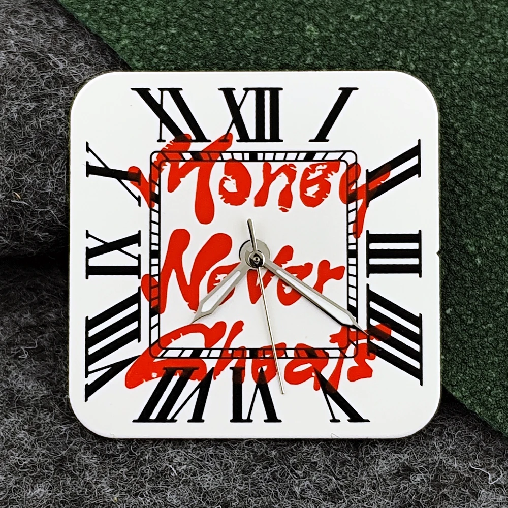 Square Dial 'Time is Money' Customized Watch Face for Premium Watch Accessories