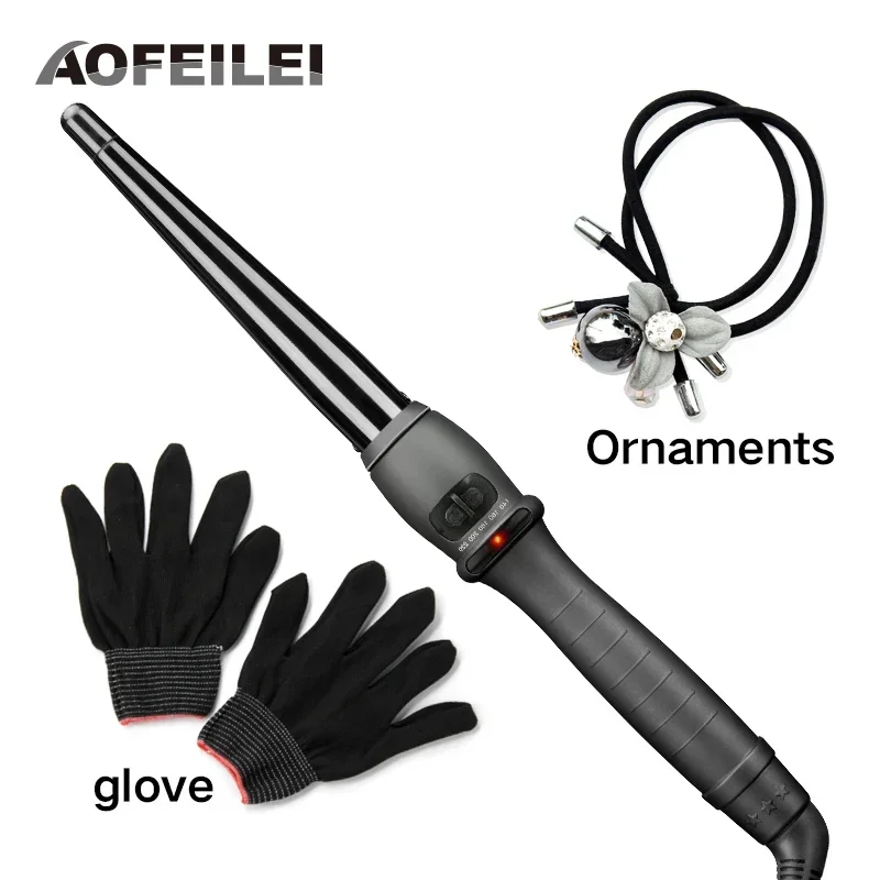Hair Curler Hair Iron Hair Tools Professional Cone Shape Ceramic Hair Curler Iron Curling Wand Rollers Waver Styling Tools Style Quick Heat Electric Curly