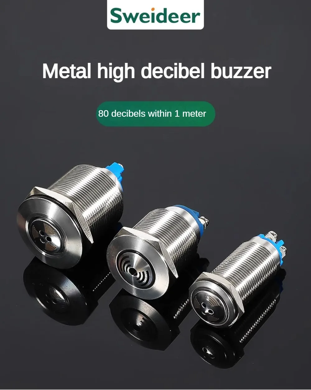 Description Picture 2 of itemMetal Buzzer 16/19/22/25mm Flash LED Alarm Indicator Light Signal Lamp Flashing Buzzer Intermittent Sound 6V 12V 24V 220V Red