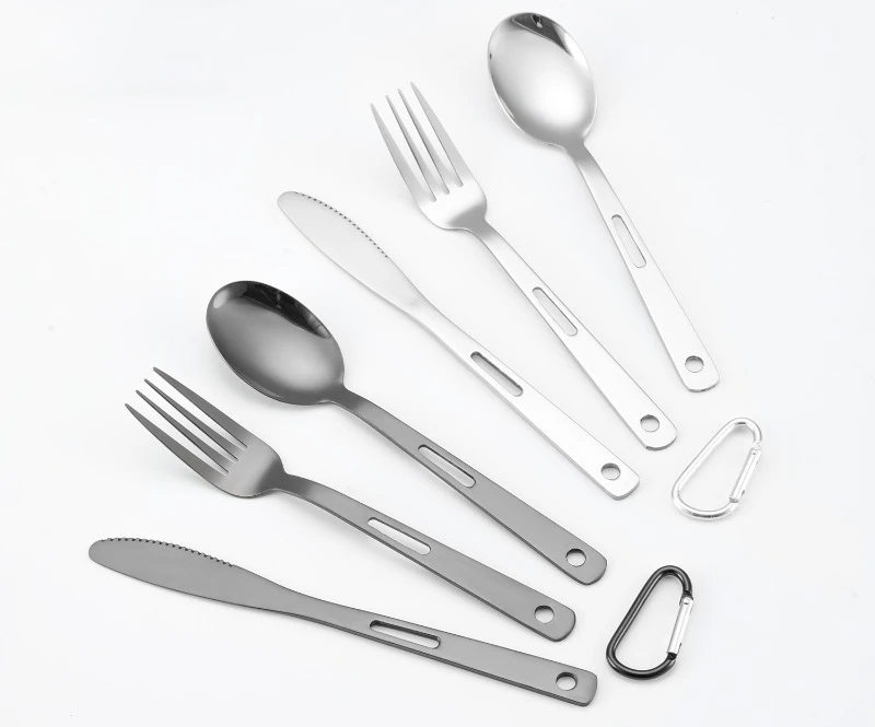 Description Picture 5 of itemSilverware Flatware Cutlery 1/3/6pcs Outdoor Camping Tableware Picnic Stainless Steel Knife Fork Spoon Travel Portable Tableware