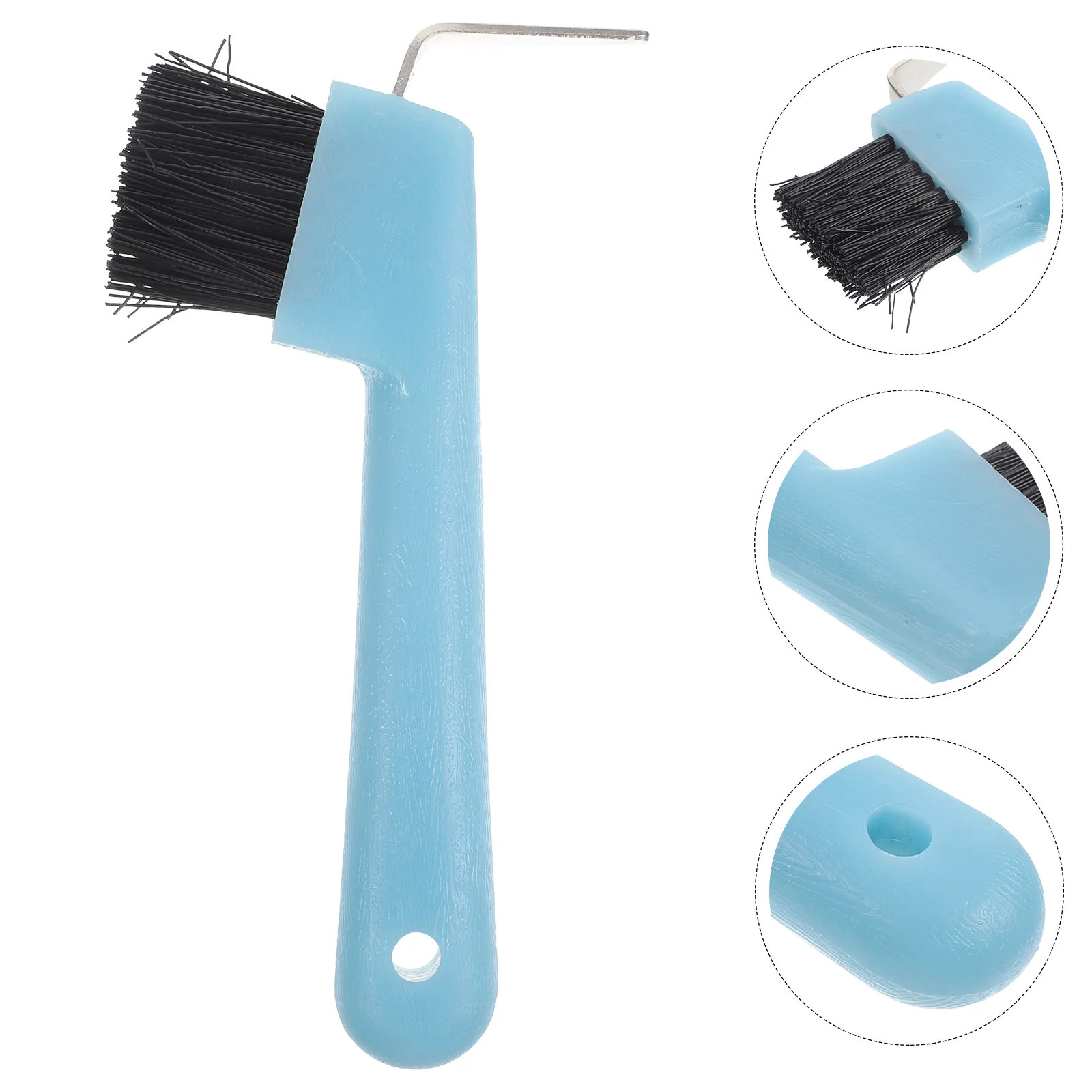 Plastic Horse Hoof Pick Brush Grip Hoof Pick Handle Cleaning Brush Horseshoe Grooming Tool Portable Hoof Pick Horse hoof oil brush cavassion equestrian equipment horse hook care brush soft and gentle horseshoe care saddlery tool