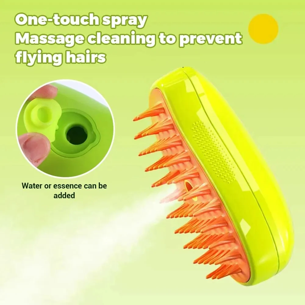 Stoommassagekam voor katten en honden, 3-in-1 elektrische spraykam, badborstel voor katten, haarborstels, verzorgingsproducten voor huisdieren._voghion.com