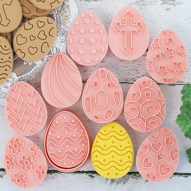 10Pcs Easter Cookie Cutters 3D Rabbit Egg Cartoon Bunny Molds for Easter Party DIY Decorating Baking cookie cutter,baking mold,cookie mould,baking decorating tools