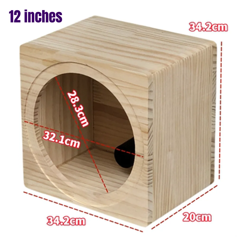 DIY Vehicle Audio Modification Accessory Speaker Housing 12- inch Speaker Empty Box Car/Home Solid Wood Subwoofer Box