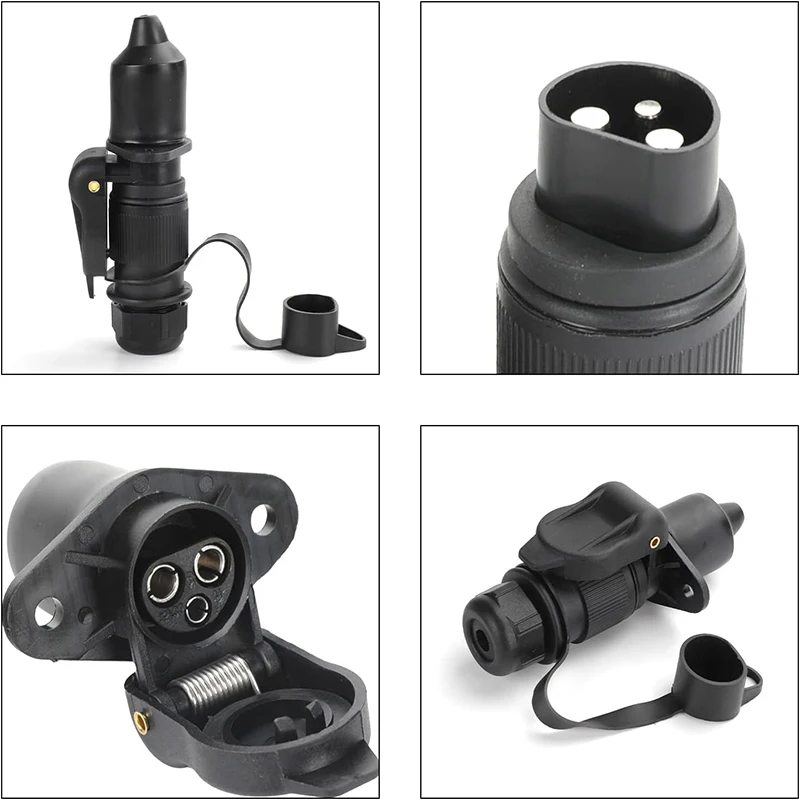 12/24V Round 3 Pole Plug Interface Adapter Socket Connector for Car Electronics Trailer Caravan Truck Vehicle plug interface adapter