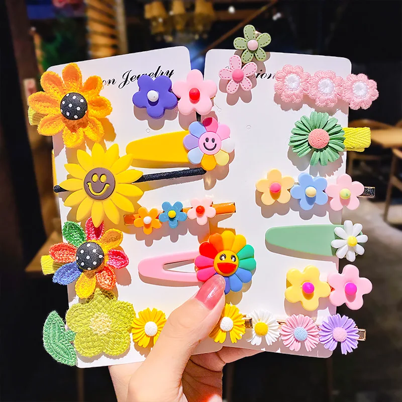 

12pc/10pc/8pc Cute Cartoon Flower Hairpins Sweet Headband Hair Ornament Barrettes Headwear Hair Clip for Girls Hair Accessories