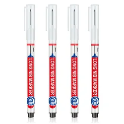 4 - Piece Deep Hole Waterproof Markers for Metal and Woodworking (4Pcs black)