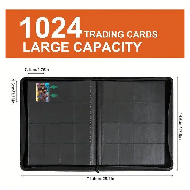 1024 Pockets Trading Card binder, Premium 16 Pockets Card Holder Folders, Side Loading Card Album for YuGiOh, MTG, TCG Card 4