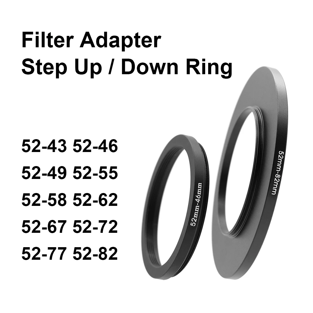 Camera Lens Filter Adapter Ring Step Up / Down Ring Metal 52 mm 43 46