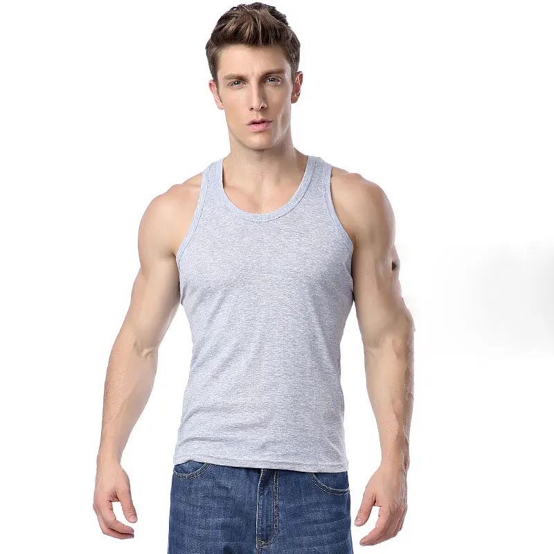 Men's Casual Undershirt Summer High Quality Bodybuilding Fitness Muscle Singlet Male 100%Cotton Sleeveless Workout T-shirt Vest