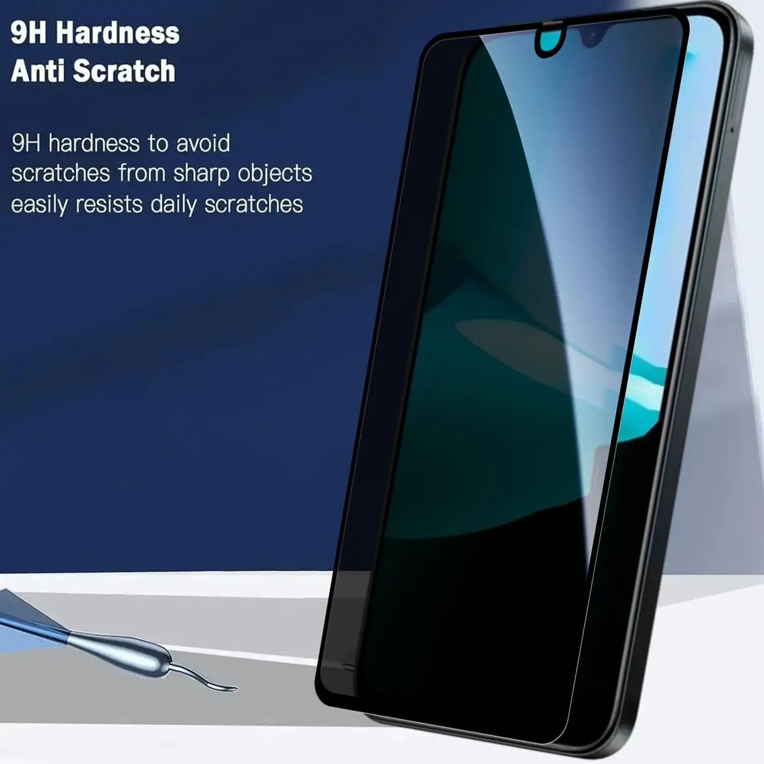 Privacy Tempered Glass Screen Protector with Easy Installation Kit - 2 Pack