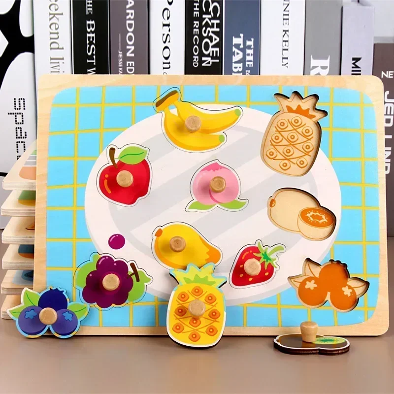 Toddler Wooden Peg 3D Puzzles Kids Toys Alphabet Montessori Education Learning Toys Great Preschool Gift for Girls and Boys New