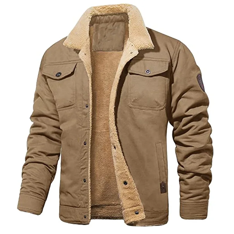 

2022 new fashion men's European code lapel military multi-pocket jacket jacket cotton clothes autumn and winter