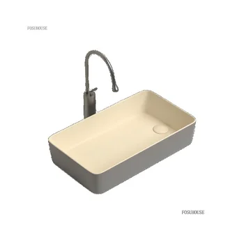 อ่างล้างหน้าแบบนอร์ดิก อุปกรณ์ห้องน้ำ อ่างล้างหน้าสำหรับระเบียง อ่างล้างหน้าแบบวางบนเคาน์เตอร์ อ่างล้างหน้าแบบมีท่อระบายน้ำด้านข้าง อ่างล้างหน้าแบบมีท่อระบายน้ำด้านซ้ายและขวา 1