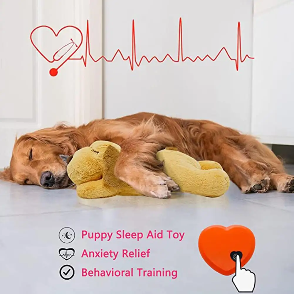 Pet Heartbeat Puppy Addestramento Del Comportamento Cane Peluche Pet Comodo Coccole Sollievo Dall'Ansia Aiuto Per Il Sonno Bambola Masticare Forniture